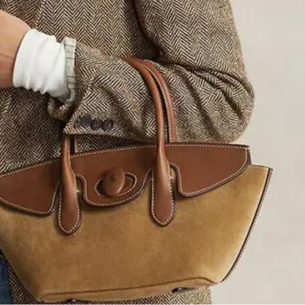 Ralph Lauren Suede-Leather Medium
Bellport Satchel In Caramel